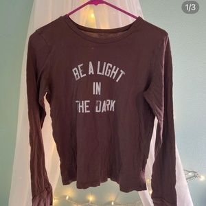 Dark Red Long-Sleeve Top American Eagle